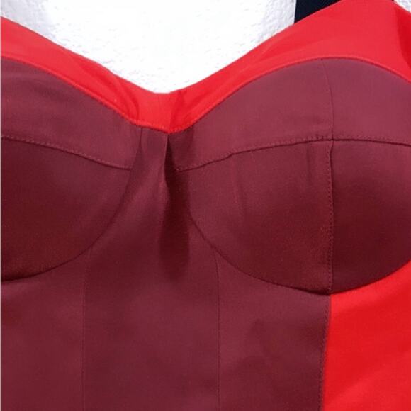 Rebecca Minkoff Red and Black Mini Dress Sz. 8 - Picture 6 of 12